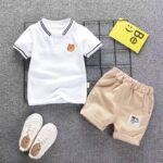 New Baby Kidsren's Short-Sleeved Suit Kidsren's Clothing Boys' Summer Clothes and Pants Two-Piece Set Fashionable - Image 3