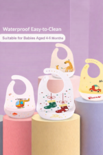 Cross-border New Baby Silicone Bib Waterproof Baby Meal Bag Children's Bib Large Slip Bag Wash-free Meal Bag