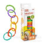 Rainbow Teether Baby Rainbow Circle Chain Teething Ring Educational Toy Pull Ring Children's Jenga Toy
